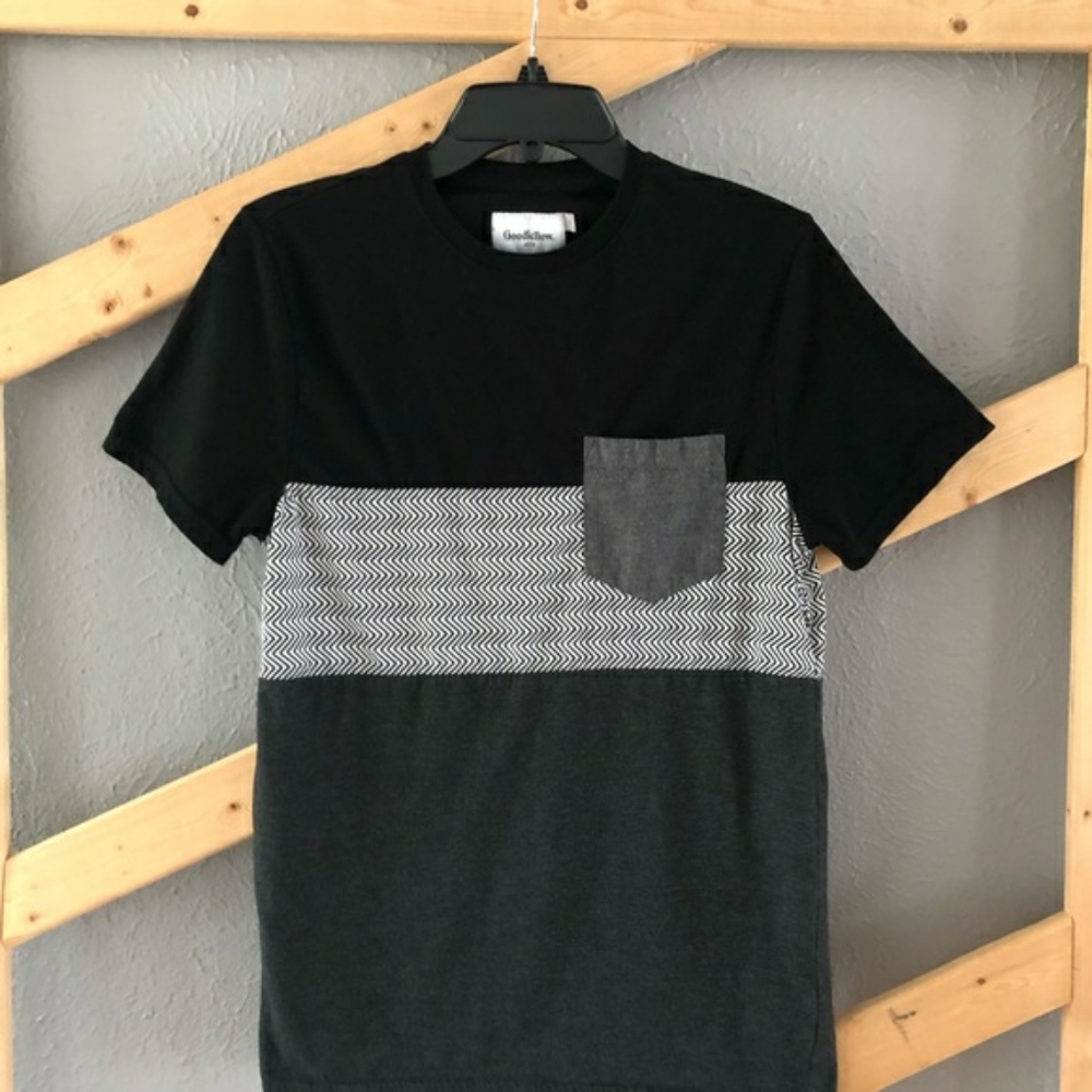 Goodfellow Black Pattern Pocket Shirt - Large